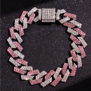 Elegant Pink and Silver Women's Bracelet